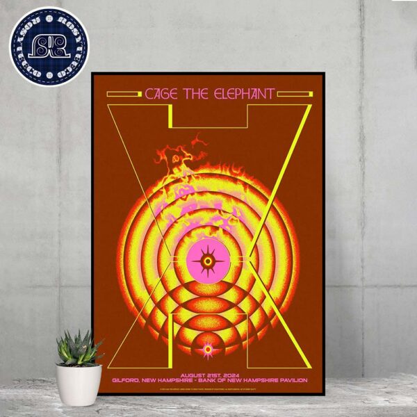 Cage The Elephant Poster For Gilford NH Tonight At Bank Of New Hampshire Pavilion On August 21 2024 Home Decor Poster Canvas