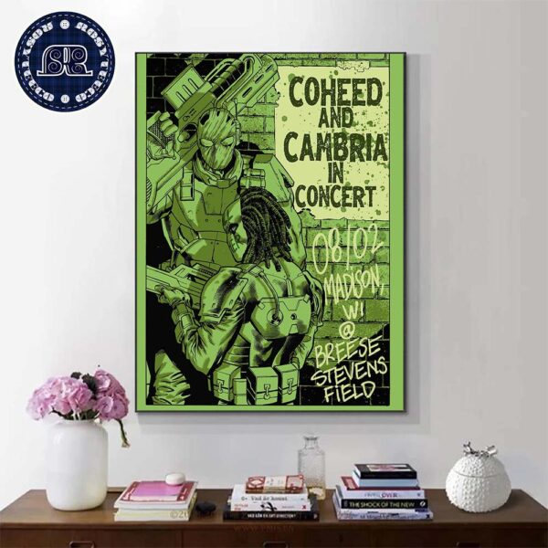 Coheed and Cambria In Concert Madison WI At Breese Stevens Field On August 2 2024 Wall Decor Poster Canvas