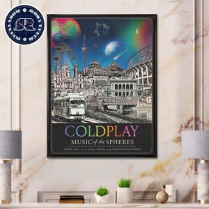 Coldplay Music Of The Spheres Tour Concert Poster At Ernst Happel Stadion In Vienna August 21th 22th 24th And 25th 2024 Poster Canvas