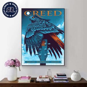 Creed Limited Edition Concert Poster For Tonight Show In Cincinnati Ohio At Riverbend Music Center On August 2 2024 Home Decor Poster Canvas