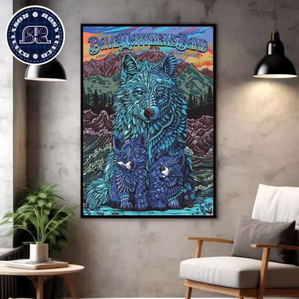 Dave Matthews Band Night 2 Poster For Show Music At Fiddler’s Green Amphitheatre In Greenwood Village CO On August 24 2024 Wall Decor Poster Canvas