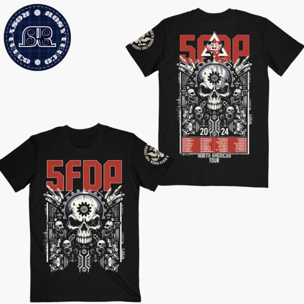 Five Finger Death Punch Gearhead 2024 Tour ITIN Tee North American Tour 2024 Two Sides Print Classic T-Shirt