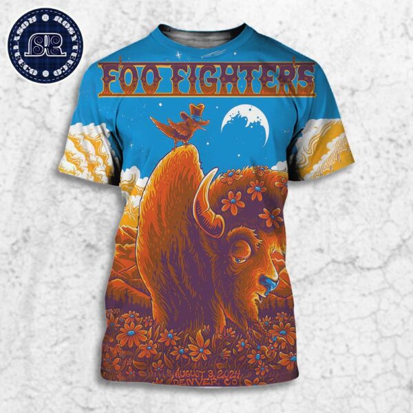 Foo Fighters Denver CO Poster At Empower Field at Mile High In US On August 3 2024 All Over Print Shirt