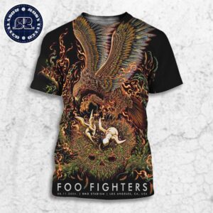 Foo Fighters Poster Los Angeles Night 2 In CA USA At BMO Stadium On August 11 2024 All Over Print Shirt