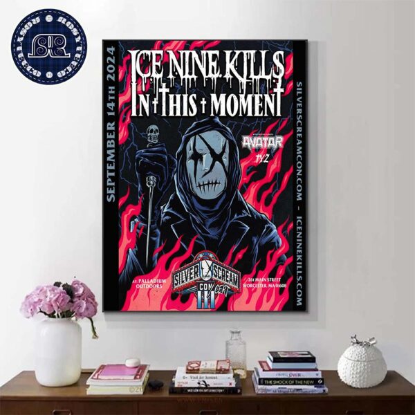 Ice Nine Kills With In This Moment And Avatar TX2 Silver Scream Con 3 On September 14th 2024 At Palladium Outdoors In Worcester MA Home Decor Poster Canvas