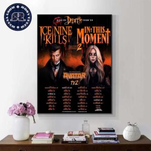 Kiss Of Death Tour 2024 Part 2 Ice Nine Kills And In This Moment With Special Guests Avatar TX2 Schedule List Date Poster Canvas