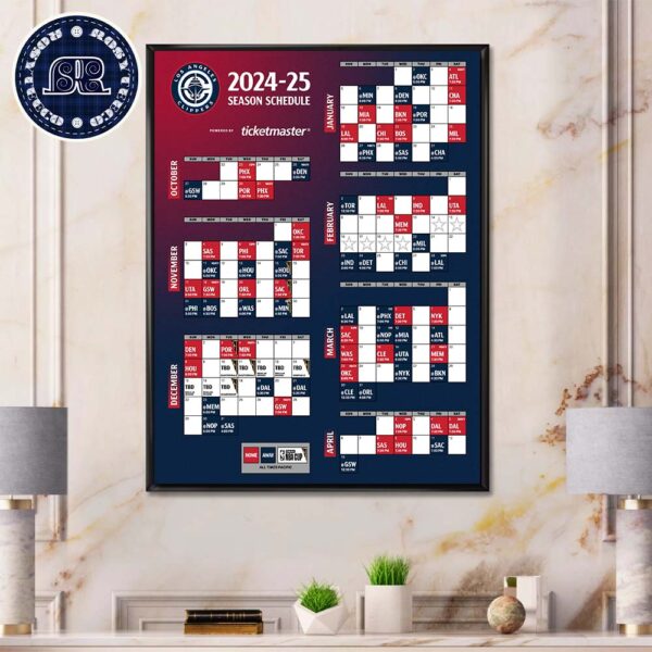 Los Angeles Clippers Official NBA Schedule 2024-2025 Regular Season Poster Canvas