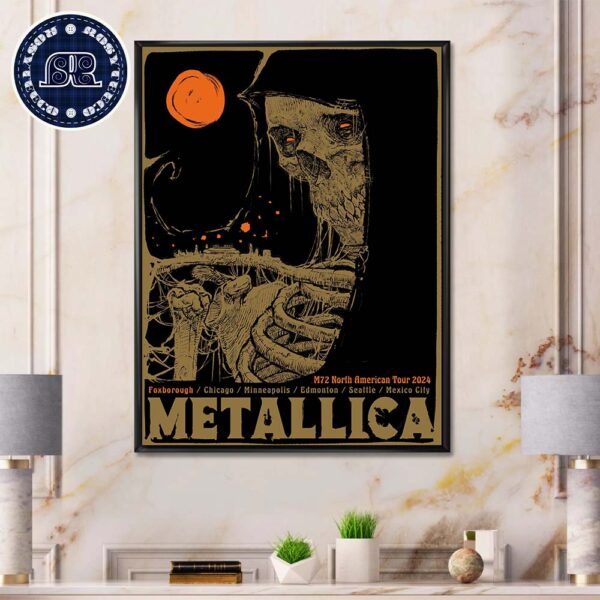 Metallica Godmachine In Foxborough MA United States Limited Poster M72 North American Tour 2024 At Gillette Stadium On August 2nd And 4th 2024 Poster Canvas Home Decor