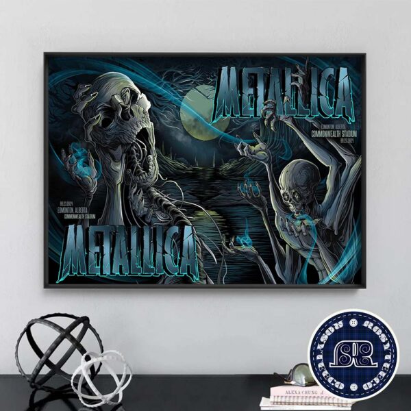 Metallica M72 North American Tour 2024 Full Show Combine Poster For Night 1 And 2 M72 Edmonton In Alberta On August 23rd And 25th 2024 At Commonwealth Stadium Poster Canvas