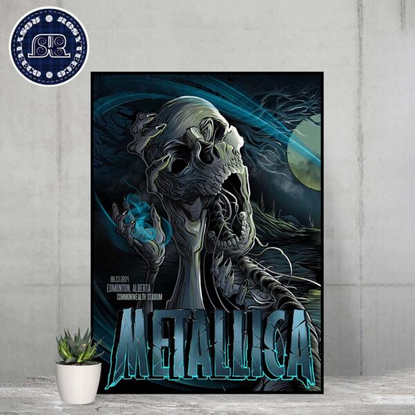 Metallica M72 North American Tour 2024 Night 1 Poster For M72 Edmonton In Alberta On August 23rd 2024 At Commonwealth Stadium Home Decor Poster Canvas