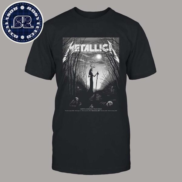 Metallica M72 North American Tour 2024 Pop-Up Poser For M72 Edmonton In Alberta Canada At Commonwealth Stadium On August 23th And 25th 2024 Unisex T-Shirt