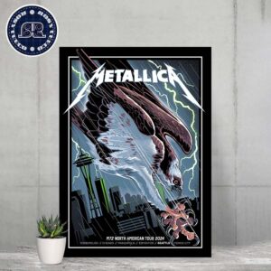 Metallica M72 North American Tour 2024 Pop-up Shop Poster For M72 Seattle In WA US At Lumen Field On August 30 And September 1 Bald Eagle Artwork Poster Canvas