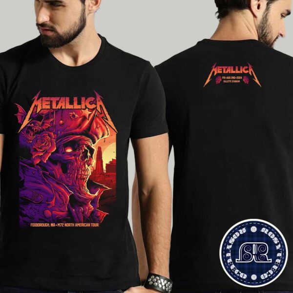 Metallica Night 1 In Foxborough MA Limited Tee M72 North American Tour 2024 At Gillette Stadium On August 2 2024 Two Sides Print Classic T-Shirt