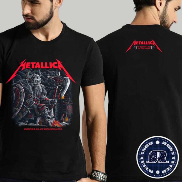 Metallica Night 1 Merch Tee M72 Minneapolis In MN US At US Bank Stadium On August 16th M72 North American Tour 2024 Two Sides Print Classic T-Shirt