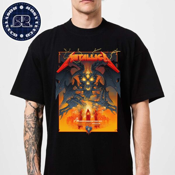 Metallica Pop-Up Poster Satan Artwork M72 In Minneapolis MN US At US Bank Stadium M72 North American Tour 2024 On August 16th And 18th 2024 Classic T-Shirt