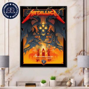 Metallica Pop-Up Poster Satan Artwork M72 In Minneapolis MN US At US Bank Stadium M72 North American Tour 2024 On August 16th And 18th 2024 Home Decor Poster Canvas