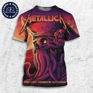 Metallica Tonight Poster For Night 2 In Foxborough MA M72 North American Tour 2024 At Gillette Stadium On August 4 2024 All Over Print Shirt