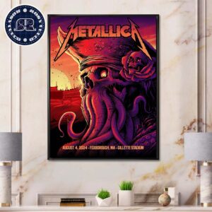 Metallica Tonight Poster For Night 2 In Foxborough MA M72 North American Tour 2024 At Gillette Stadium On August 4 2024 Home Decor Poster Canvas