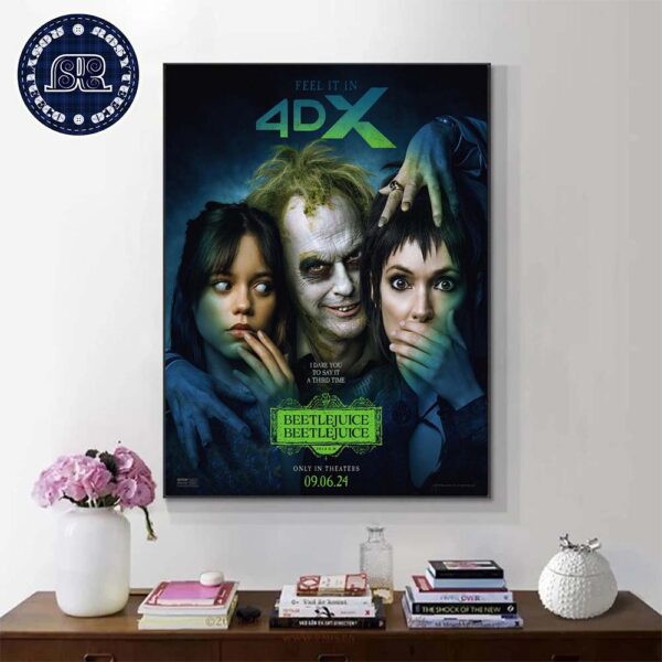 New 4DX Poster For Beetlejuice 2 Releasing In Theaters On September 6 Home Decor Poster Canvas