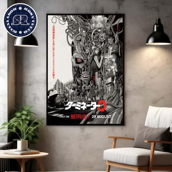 New Poster For The Terminator Anime Releasing August 29 On Netflix Home Decor Poster Canvas