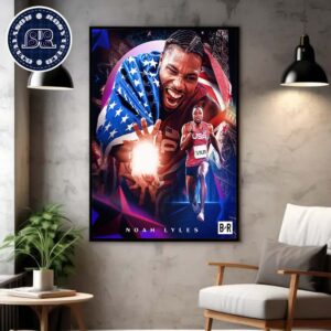 Noah Lyles Takes Home Bronze In The Men’s 200m Final Home Decor Poster Canvas