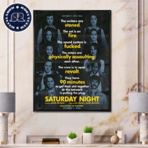 Official First Poster For Jason Reitman’s Saturday Night Exclusively In Theatres October 11 2024 Home Decor Poster Canvas