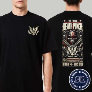 Official Five Finger Death Punch Knucklehead Reaper Tee World Tour 2024 Two Sides Print Premium T-Shirt