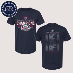 Official New England Free Jacks 2024 MLR Champions Match List Navy Two Sides Print T-Shirt