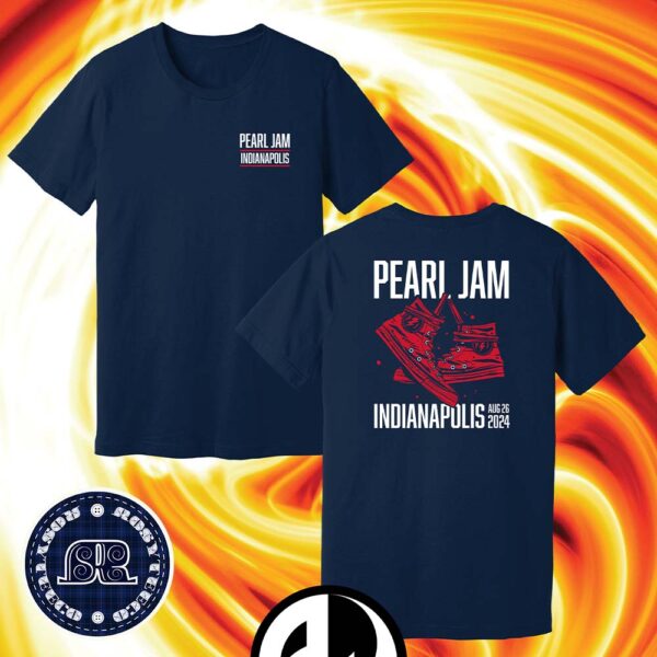 Pearl Jam Merch Tee A Pair Of Shoes Artwork On August 26 Dark Matter World Tour 2024 Indianapolis IN Two Sides Print T-Shirt