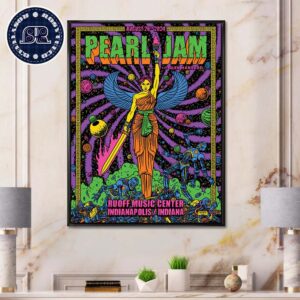 Pearl Jam With Glen Hansard Event Poster On August 26 Dark Matter World Tour 2024 Indianapolis IN At Ruoff Music Center Poster Canvas