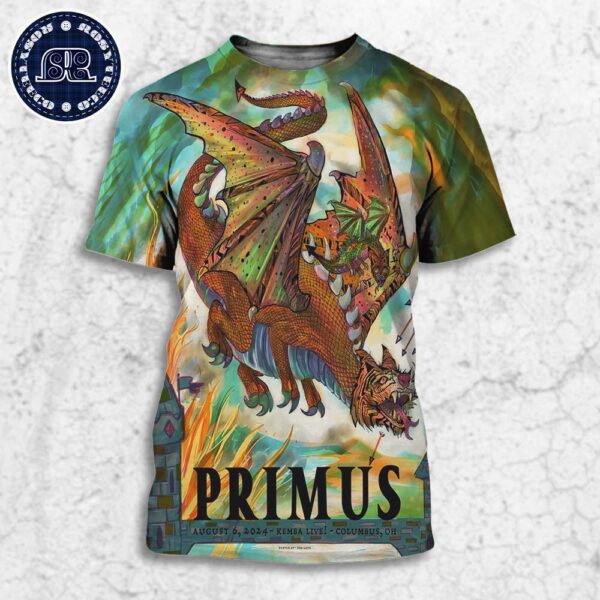 Primus Poster For Show In Columbus OH At Kemba Live On August 6 2024 All Over Print Shirt