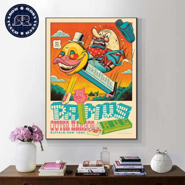 Primus Poster For Show Music In Buffalo New York At Outer Harbor On August 9 2024 Home Decor Poster Canvas