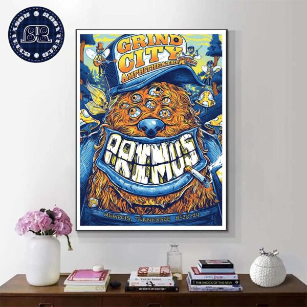 Primus Poster For Tonight Show On August 20 2024 In Memphis Tennessee At Grind City Amphitheater Home Decor Poster Canvas