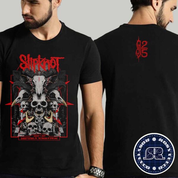 Slipknot 2024 Tour Event Tee 25th Anniversary In Burgettstown PA At The Pavilion at Star Lake On August 7 2024 Two Sides Print Classic T-Shirt