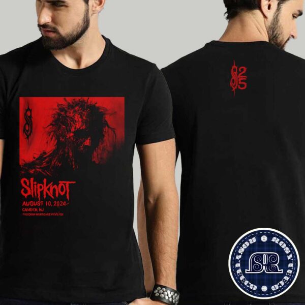 Slipknot 2024 Tour Official Tee For Camden NJ At Freedom Mortgage Pavilion On August 10 2024 25th Anniversary Two Sides Print Unisex T-Shirt