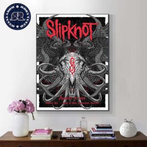 Slipknot 2024 Tour Poster 25th Anniversary In Gilford NH At Bank Of Hampshire Pavilion On August 14 2024 Wall Decor Poster Canvas