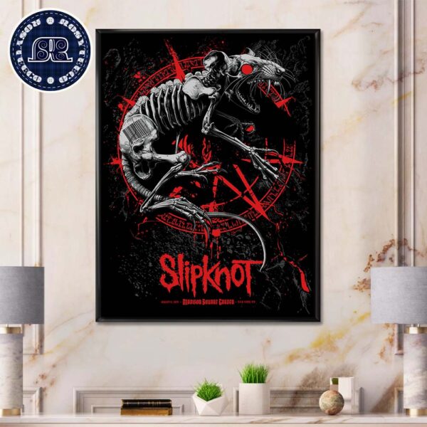 Slipknot Official Poster For Tour 2024 In New York NY At Madison Square Garden On August 12 2024 Home Decor Poster Canvas