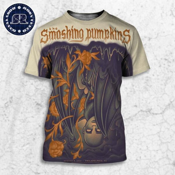 The Smashing Pumpkins Concert Poster At Citizens Bank Park In Philadelphia PA On August 9 2024 All Over Print Shirt