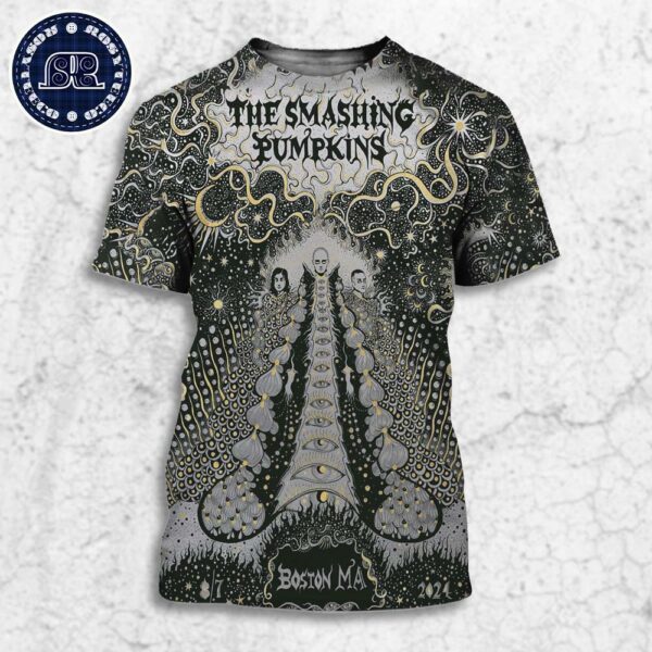 The Smashing Pumpkins Concert Poster In Boston MA At Fenway Park On August 7 2024 All Over Print Shirt